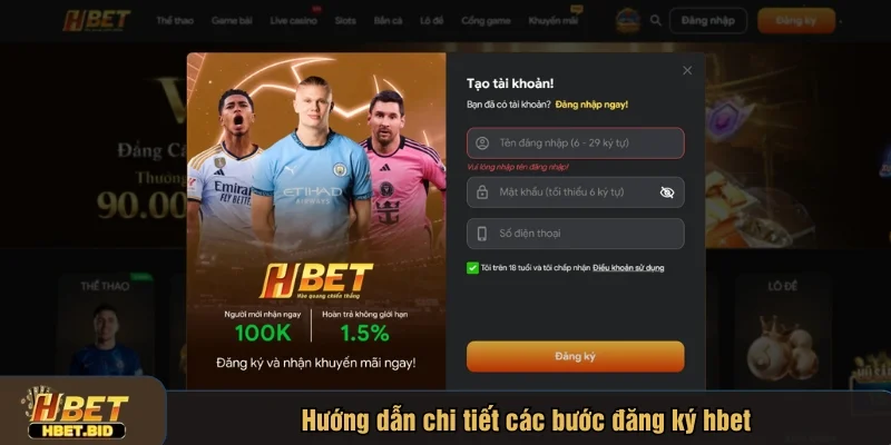 Quy trình đăng ký HBET được thiết kế thân thiện